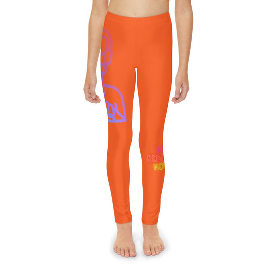 Youth Full-Length Leggings: Gaming Orange