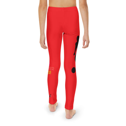 Youth Full-Length Leggings: Soccer Red