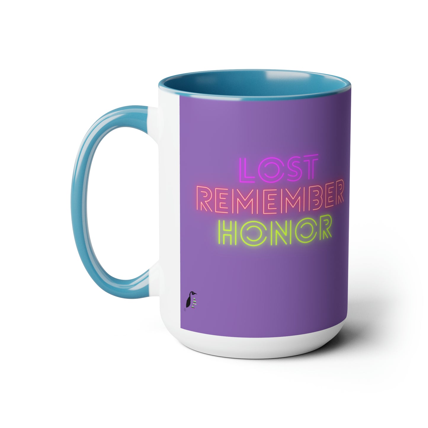 Two-Tone Coffee Mugs, 15oz: Hockey Lite Purple