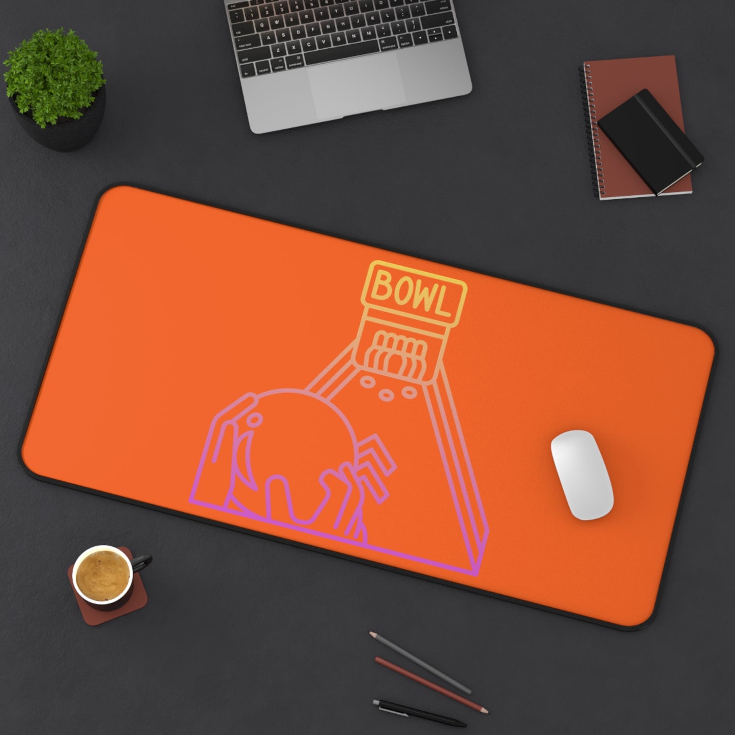 Desk Mat: Bowling Orange