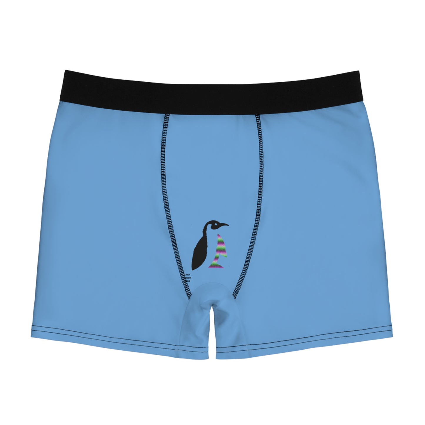 Men's Boxer Briefs: Crazy Penguin World Logo Lite Blue