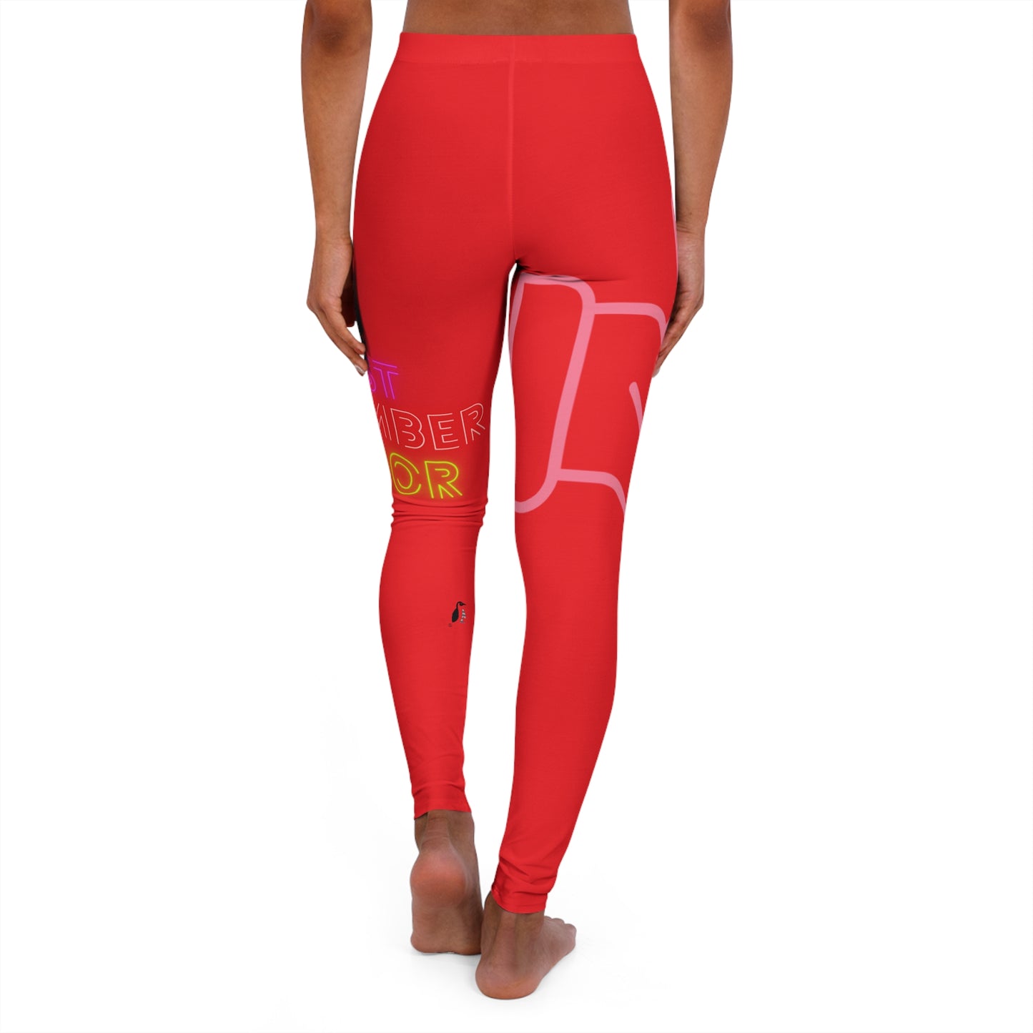 Women's Spandex Leggings: Fight Cancer Red