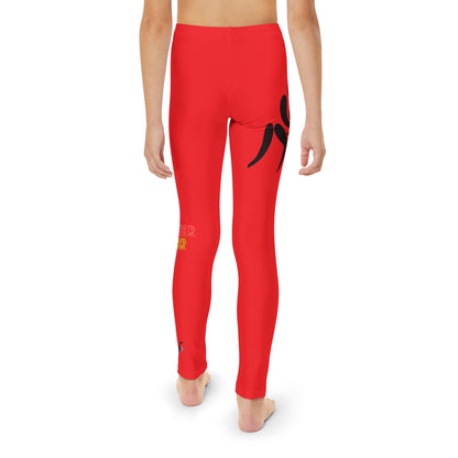 Youth Full-Length Leggings: Wrestling Red