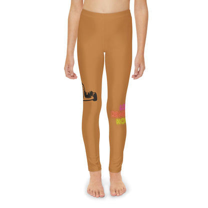 Youth Full-Length Leggings: Racing Lite Brown