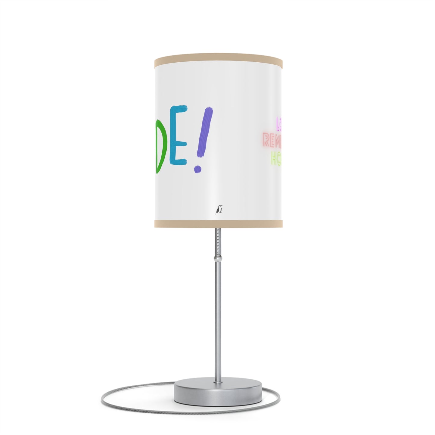 Lamp on a Stand, US|CA plug: LGBTQ Pride White 