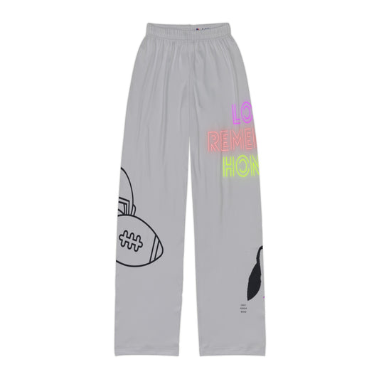Kids Pajama Pants: Football Lite Grey