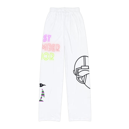 Kids Pajama Pants: Football White