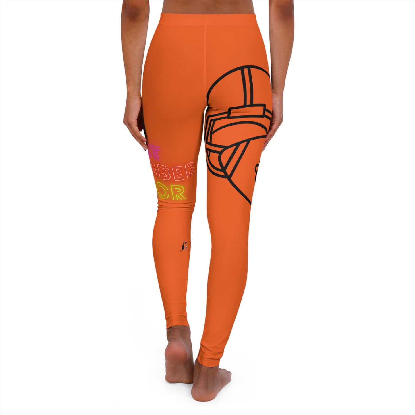 Women's Spandex Leggings: Football Orange