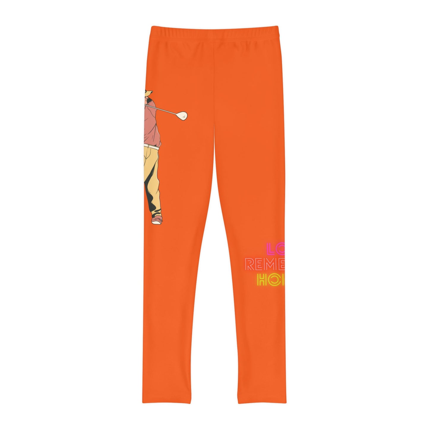 Youth Full-Length Leggings: Golf Orange