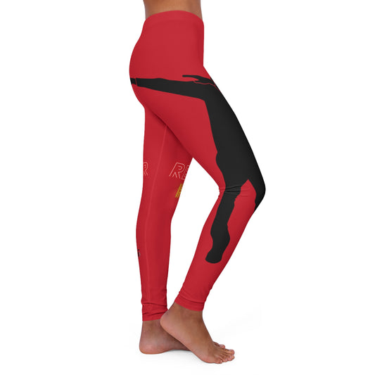 Women's Spandex Leggings: Dance Dark Red