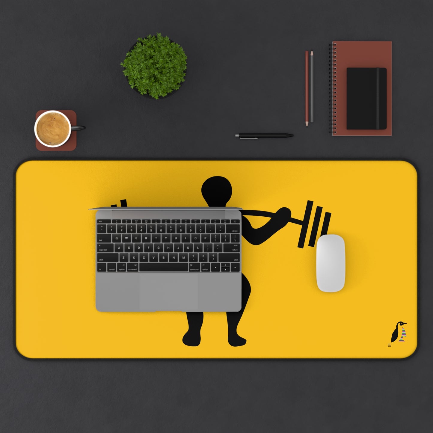 Desk Mat: Weightlifting Yellow