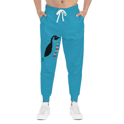 Athletic Joggers: Crazy Penguin World Logo Turquoise