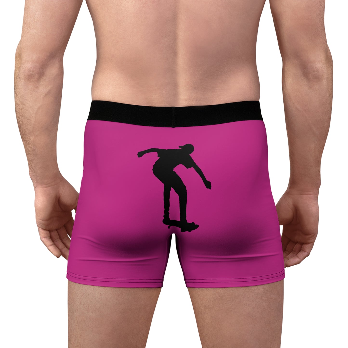 Men's Boxer Briefs: Skateboarding Pink