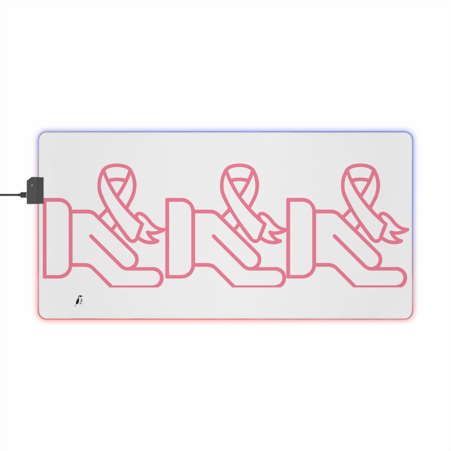 LED Gaming Mouse Pad: Fight Cancer White