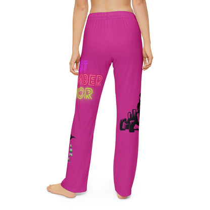 Kids Pajama Pants: Racing Pink