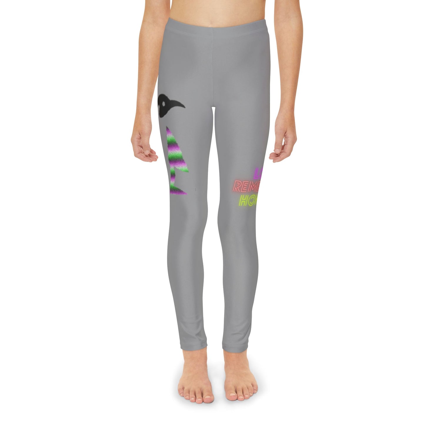 Youth Full-Length Leggings: Crazy Penguin World Logo Grey