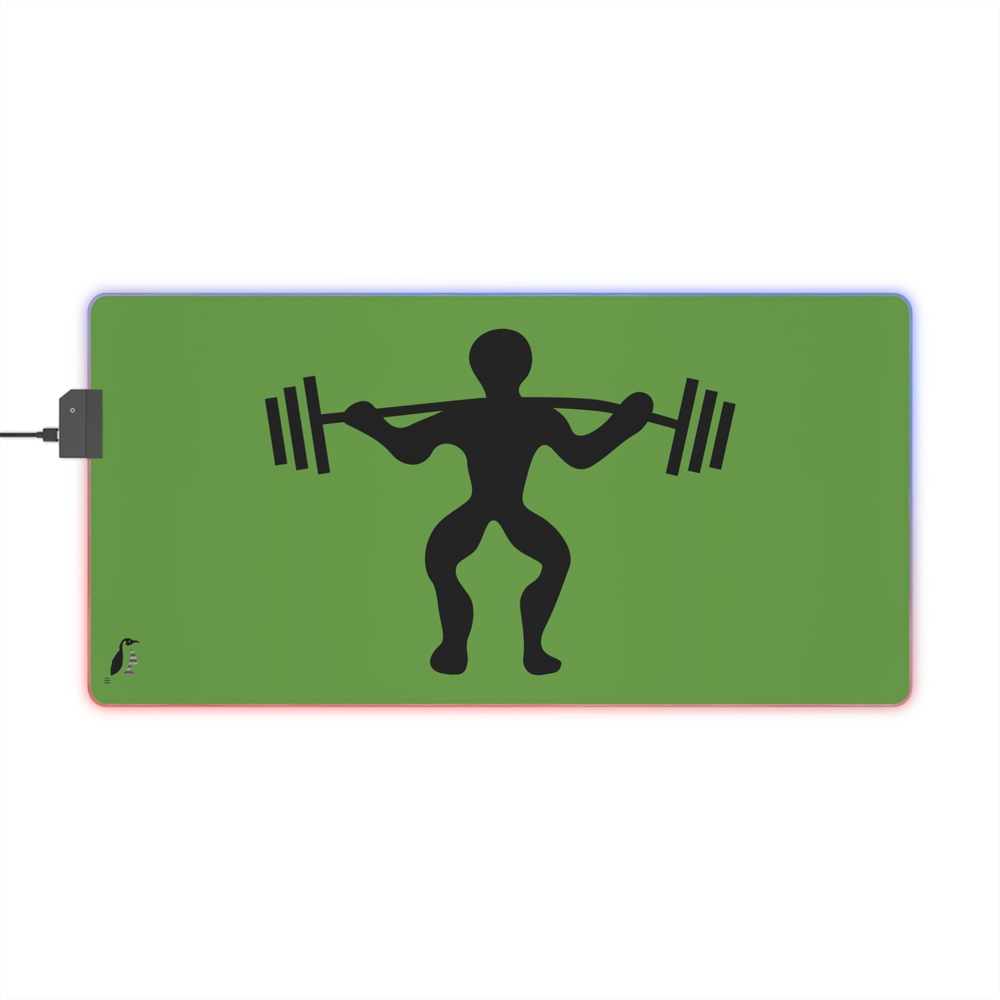 LED Gaming Mouse Pad: Weightlifting Green