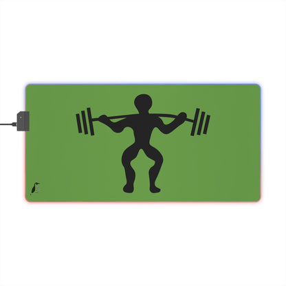 LED Gaming Mouse Pad: Weightlifting Green