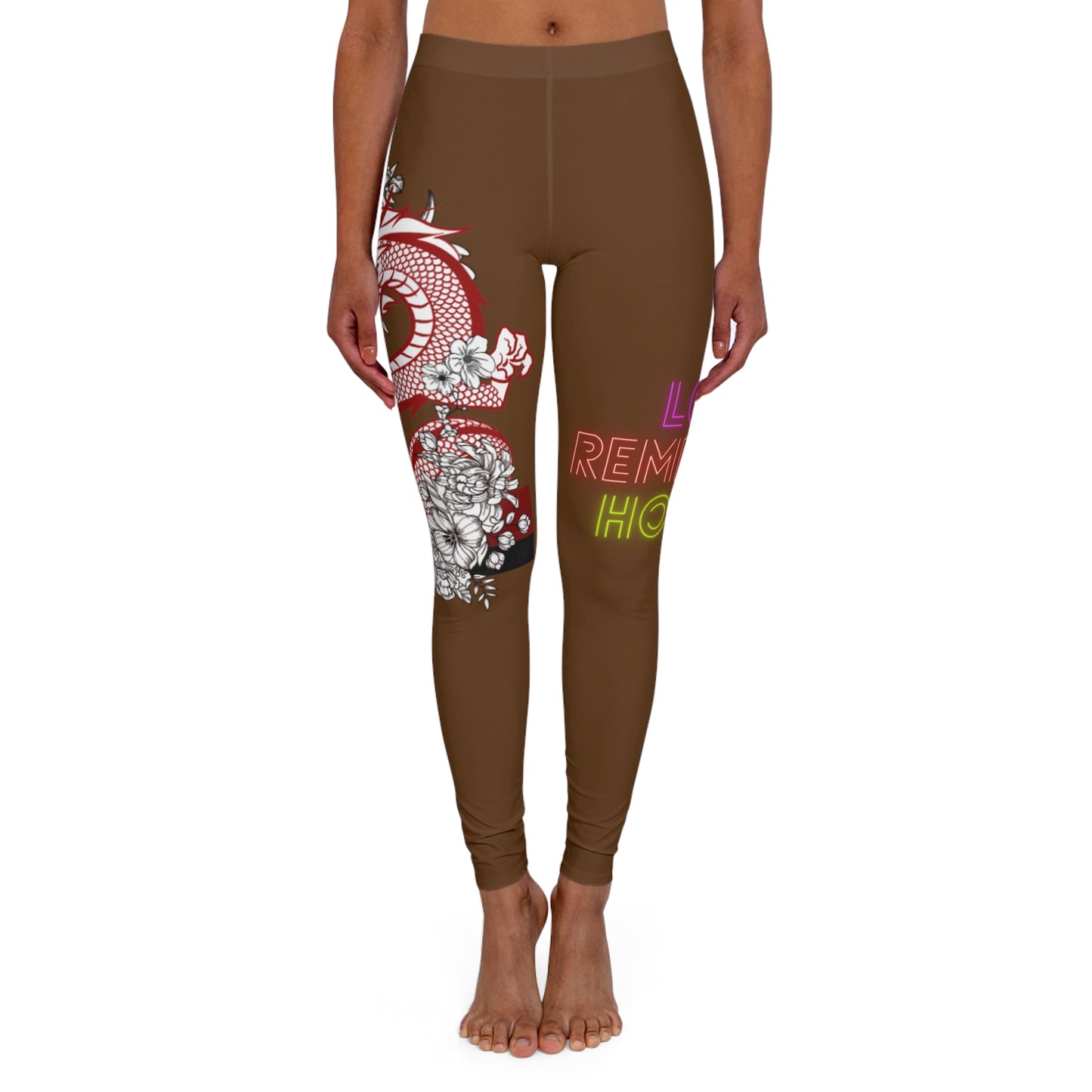 Women's Spandex Leggings: Dragons Brown