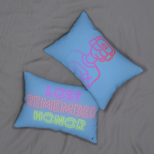 Spun Polyester Lumbar Pillow: Gaming Lite Blue