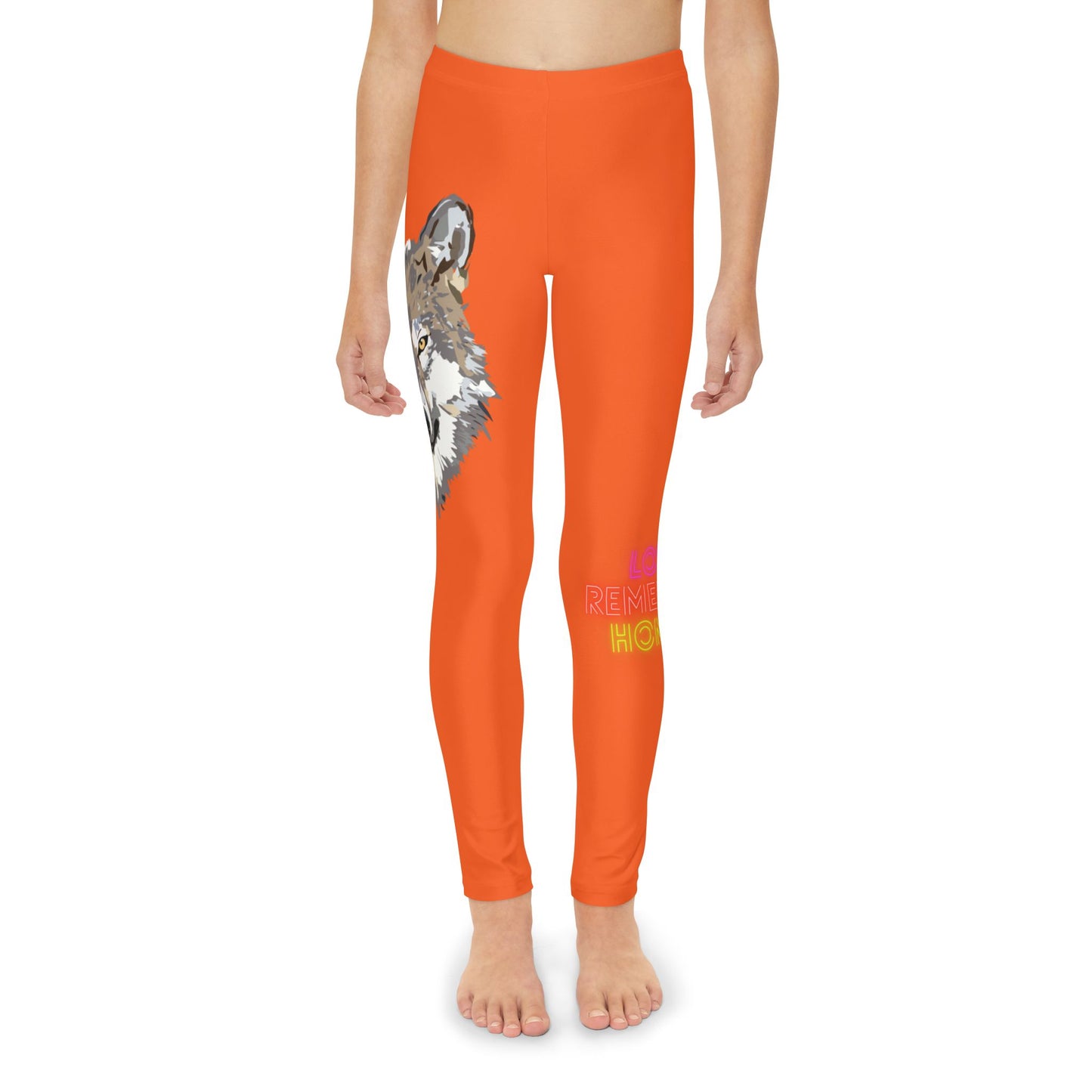 Youth Full-Length Leggings: Wolves Orange