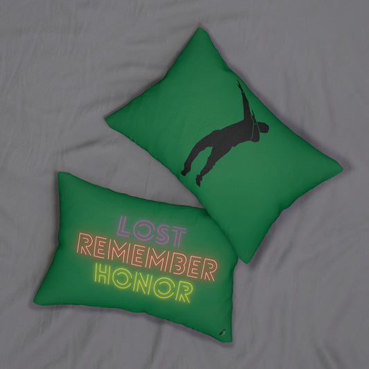 Spun Polyester Lumbar Pillow: Dance Dark Green