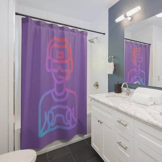 Shower Curtains: #1 Gaming Lite Purple