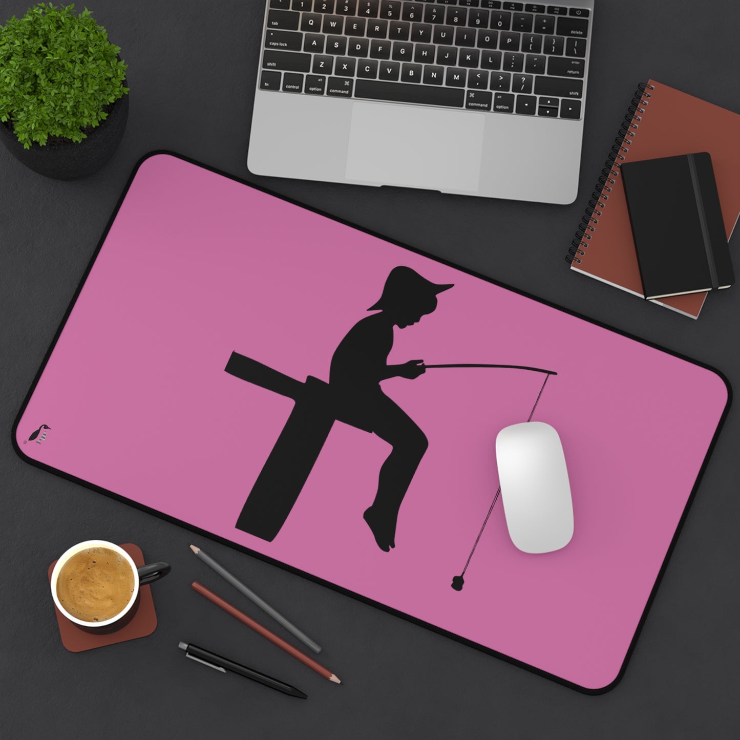 Desk Mat: Fishing Lite Pink