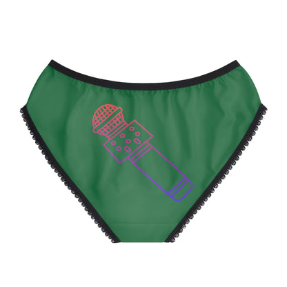 Women's Briefs: Music Dark Green