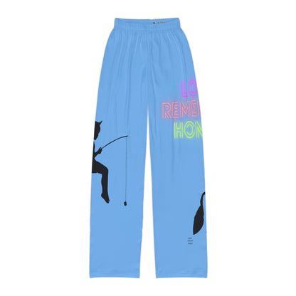 Kids Pajama Pants: Fishing Lite Blue