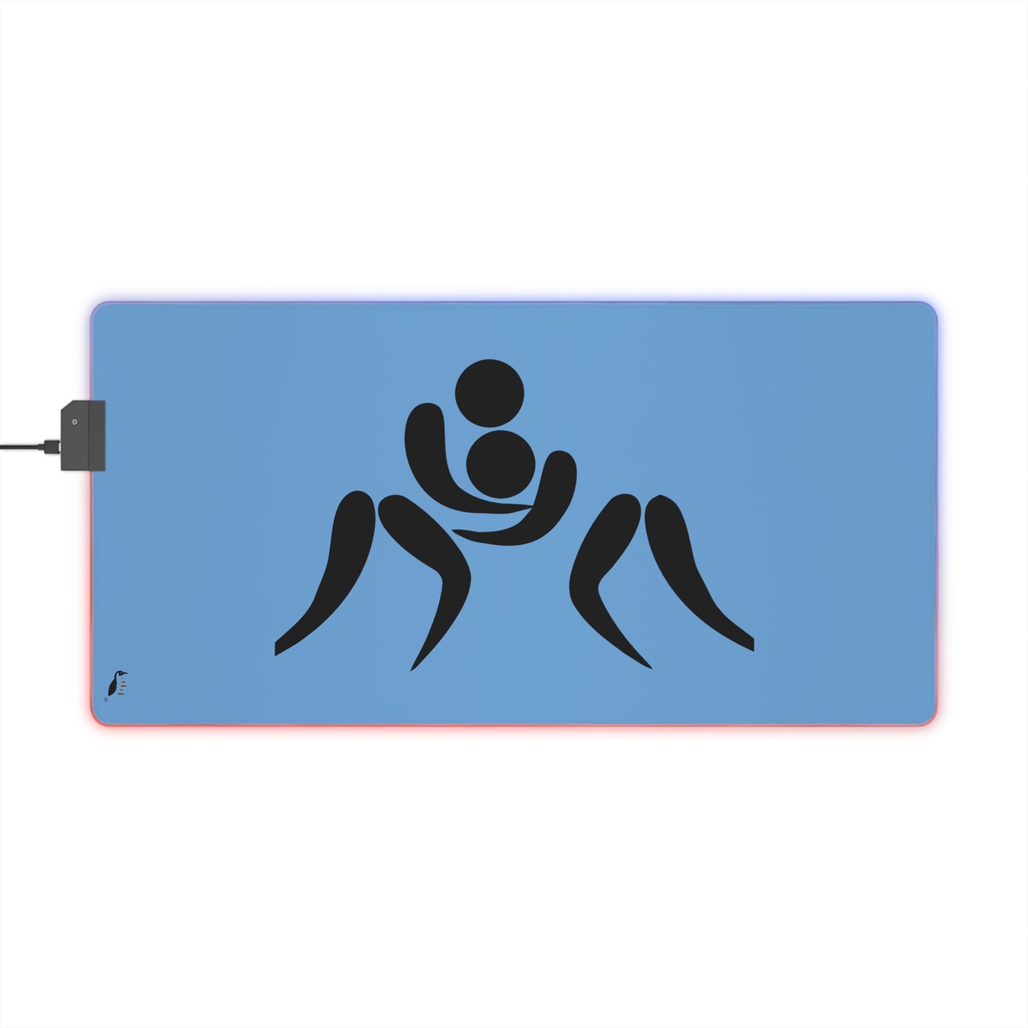 LED Gaming Mouse Pad: Wrestling Lite Blue