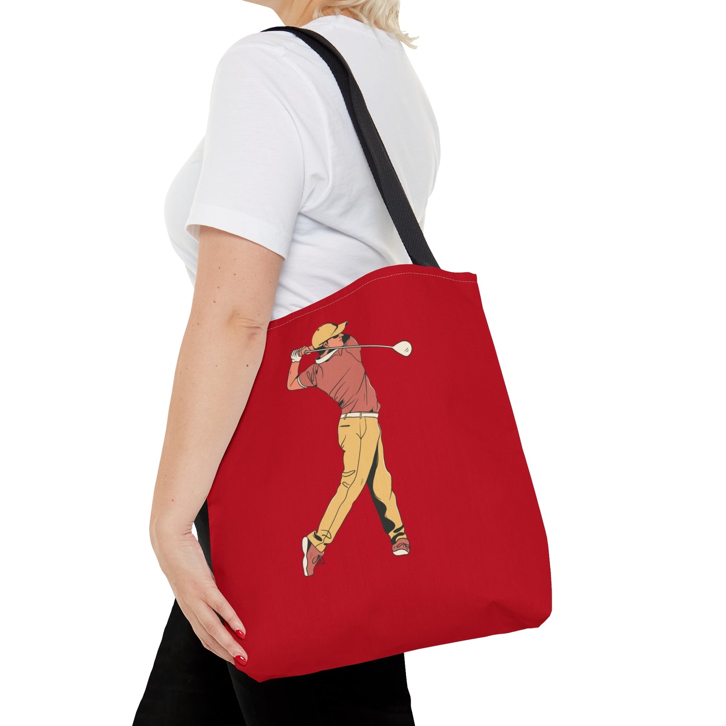 Tote Bag: Golf Dark Red