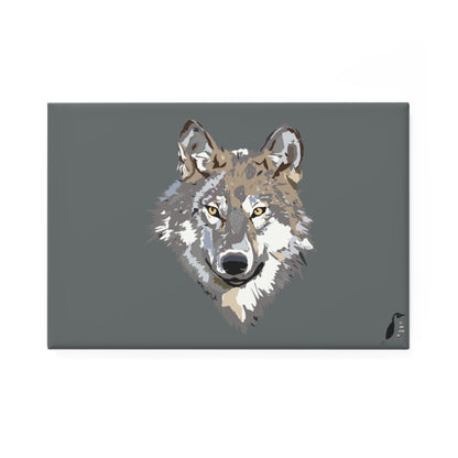 Button Magnet, Rectangle (1 & 10 pcs): Wolves Dark Grey