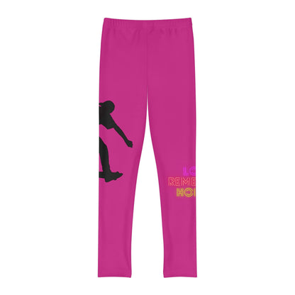 Youth Full-Length Leggings: Skateboarding Pink