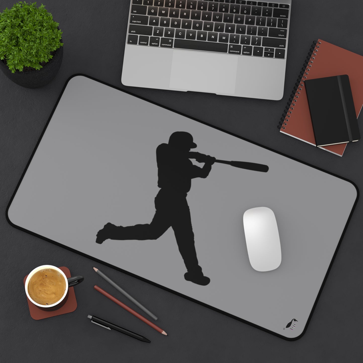 Desk Mat: Baseball Grey