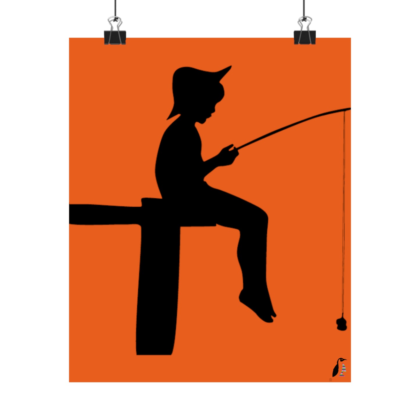 Premium Matte Vertical Posters: Fishing Orange