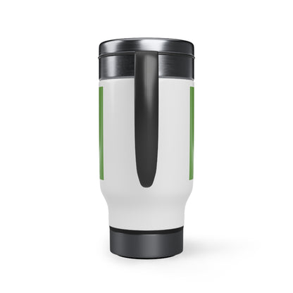 Stainless Steel Travel Mug with Handle, 14oz: Gaming Green