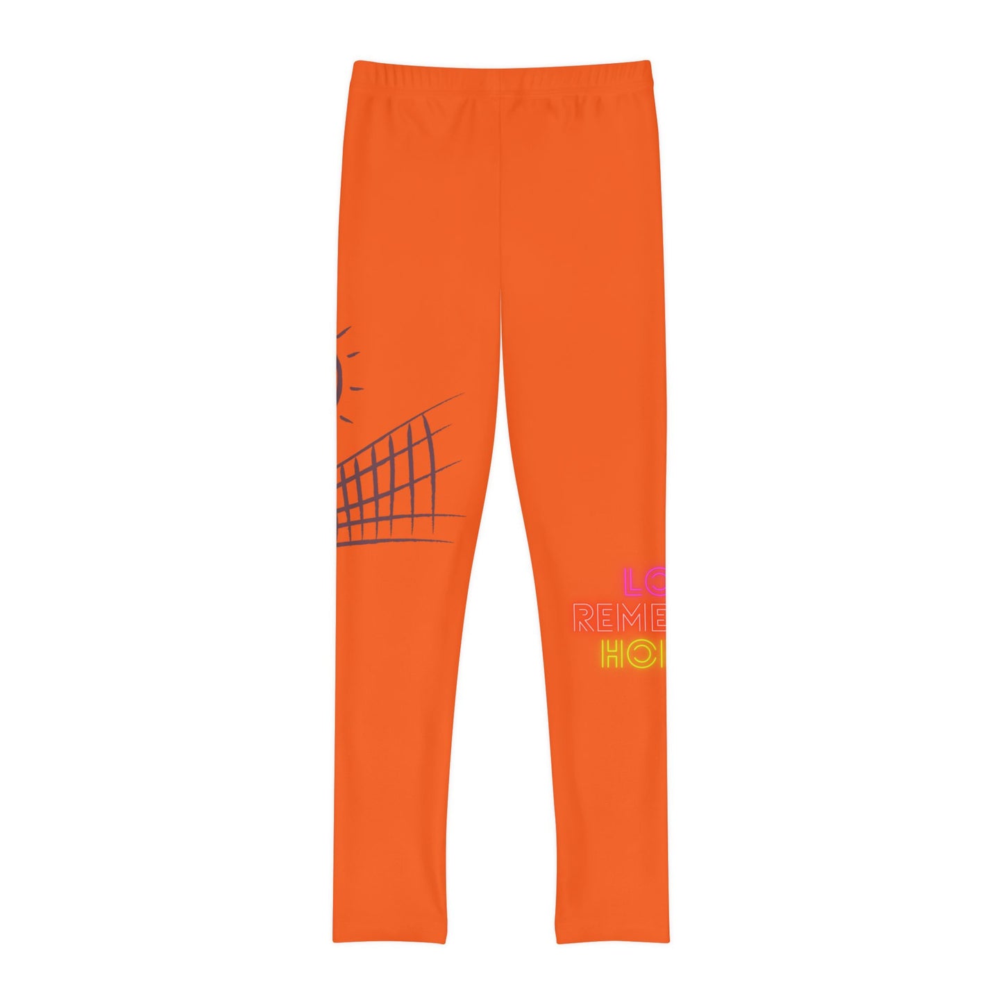 Youth Full-Length Leggings: Volleyball Orange