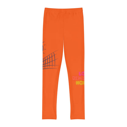 Youth Full-Length Leggings: Volleyball Orange