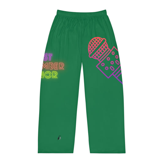 Men's Pajama Pants: Music Dark Green