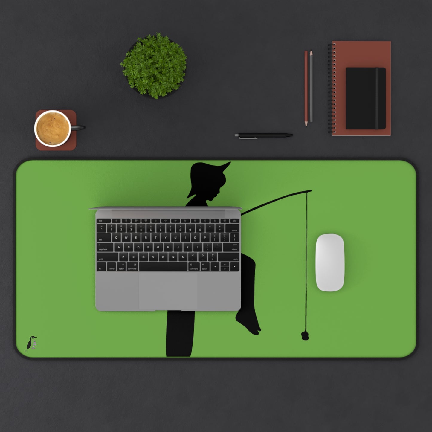 Desk Mat: Fishing Green