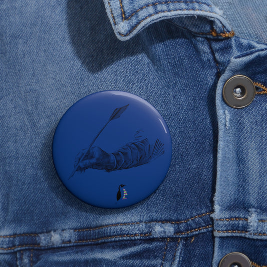 Custom Pin Buttons Writing Dark Blue