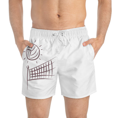 Swim Trunks: Volleyball White