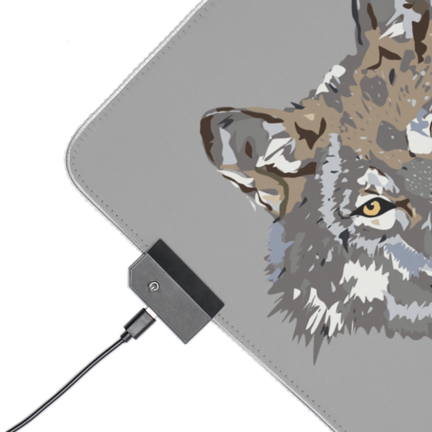 LED Gaming Mouse Pad: Wolves Lite Grey