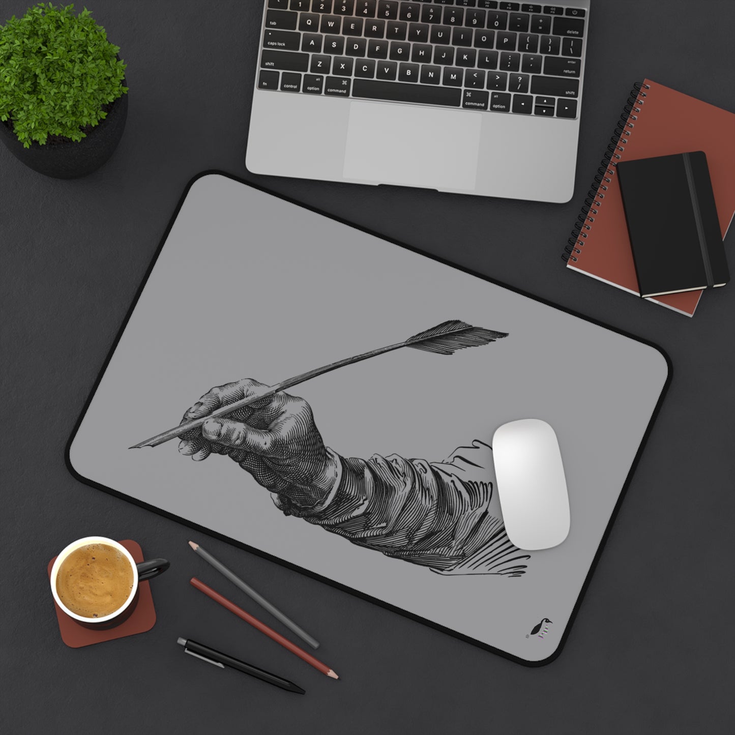 Desk Mat: Writing Grey