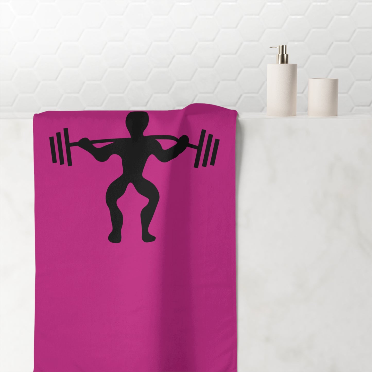 Mink-Cotton Towel: Weightlifting Pink