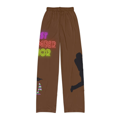 Kids Pajama Pants: Baseball Brown