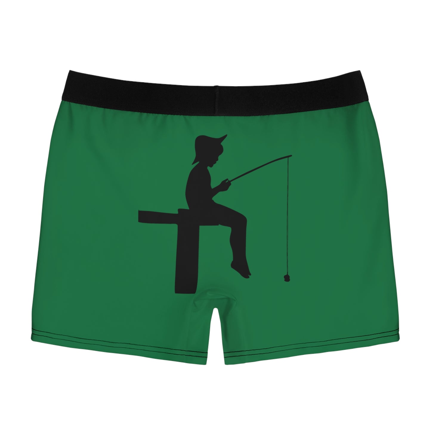 Men's Boxer Briefs: Fishing Dark Green