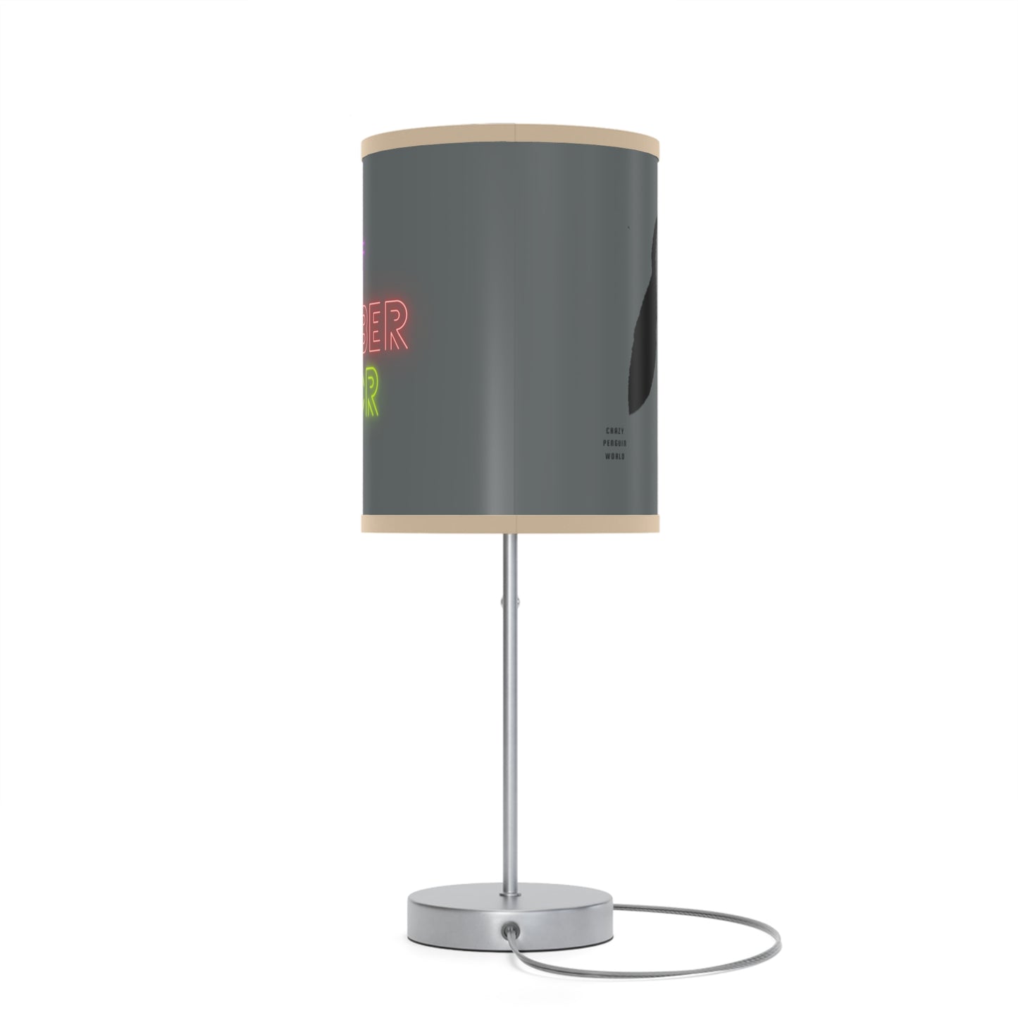 Lamp on a Stand, US|CA plug: Crazy Penguin World Logo Dark Grey