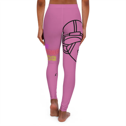 Women's Spandex Leggings: Football Lite Pink